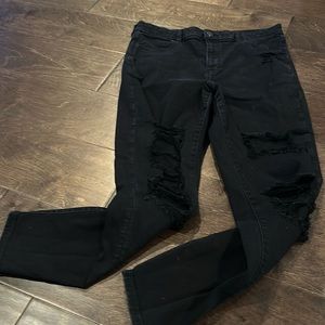 American eagle black ripped jeans